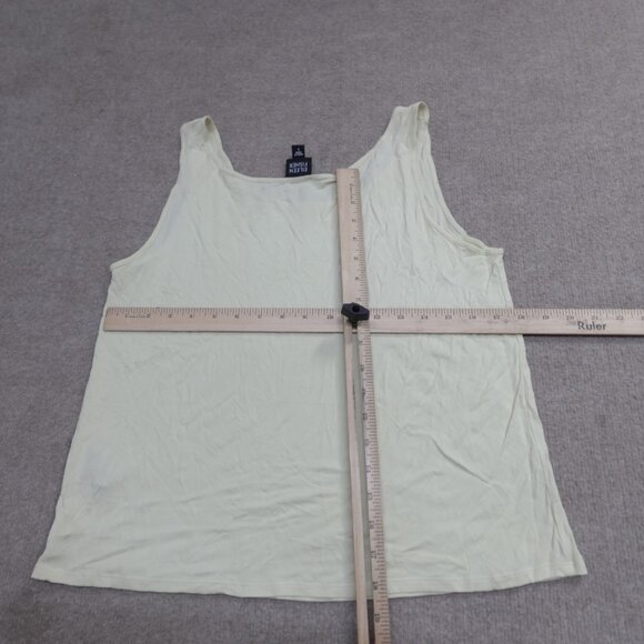 Eileen Fisher Womens Top Large Green Solid Sleeveless 100% Silk - Picture 4 of 6